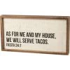 Petals And Blooms Home Decor Signs + Wall Decor We Will Serve Tacos Block Sign