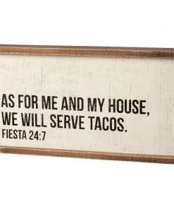 Petals And Blooms Home Decor Signs + Wall Decor We Will Serve Tacos Block Sign