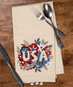 Petals And Blooms Home Decor Floral USA Tea Towel Kitchen Essentials