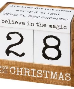 Petals And Blooms Home Decor Christmas Decor Days 'Til Christmas Block Countdown