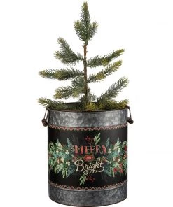 Petals And Blooms Home Decor Christmas Decor Black & Metal Christmas Buckets