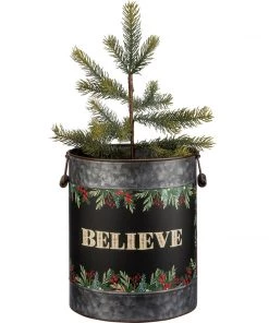 Petals And Blooms Home Decor Christmas Decor Black & Metal Christmas Buckets