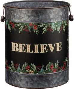 Petals And Blooms Home Decor Christmas Decor Black & Metal Christmas Buckets