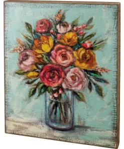 Petals And Blooms Home Decor Bouquet Large Block Sign