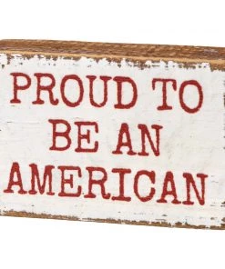 Petals And Blooms Home Decor Table Top Decor Proud To Be An American Block Sign