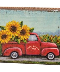 Petals And Blooms Home Decor Signs + Wall Decor Sunflowers Sunny Blooms Farm Block Sign