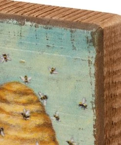 Petals And Blooms Home Decor Bees Buzz Bee Honey Farm Block Sign 6 Petals And Blooms Home Decor Bees Buzz Bee Honey Farm Block Sign