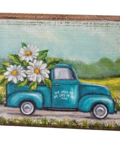 Petals And Blooms Home Decor Daisies She Loves Me Farm Block Sign