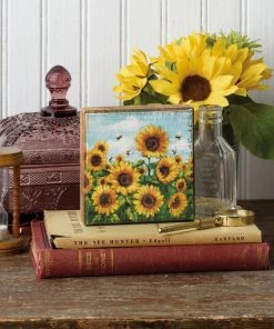 Petals And Blooms Home Decor Sunflowers Block Sign