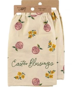 Petals And Blooms Home Decor Kitchen Essentials Easter Blessings Tea Towel