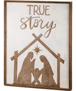 Petals And Blooms Home Decor Christmas Decor True Story Large Block Sign