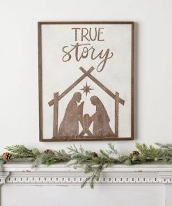Petals And Blooms Home Decor Christmas Decor True Story Large Block Sign