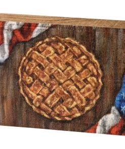 Petals And Blooms Home Decor Apple Pie USA Block Sign