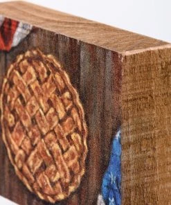 Petals And Blooms Home Decor Apple Pie USA Block Sign