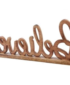 Petals And Blooms Home Decor Gold Flake Believe Shelf Sitter Christmas Decor