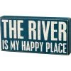 Petals And Blooms Home Decor River Is My Happy Place Box Sign Signs + Wall Decor