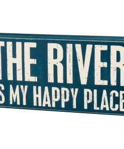 Petals And Blooms Home Decor River Is My Happy Place Box Sign Signs + Wall Decor
