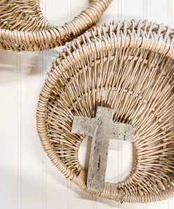 Petals And Blooms Home Decor Grey Travertine Cross Table Top Decor