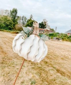 Petals And Blooms Home Decor Cream Pumpkin Stakes Fall & Halloween Decor