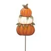 Petals And Blooms Home Decor Three Small Stacked Pumpkin Stake Fall & Halloween Decor
