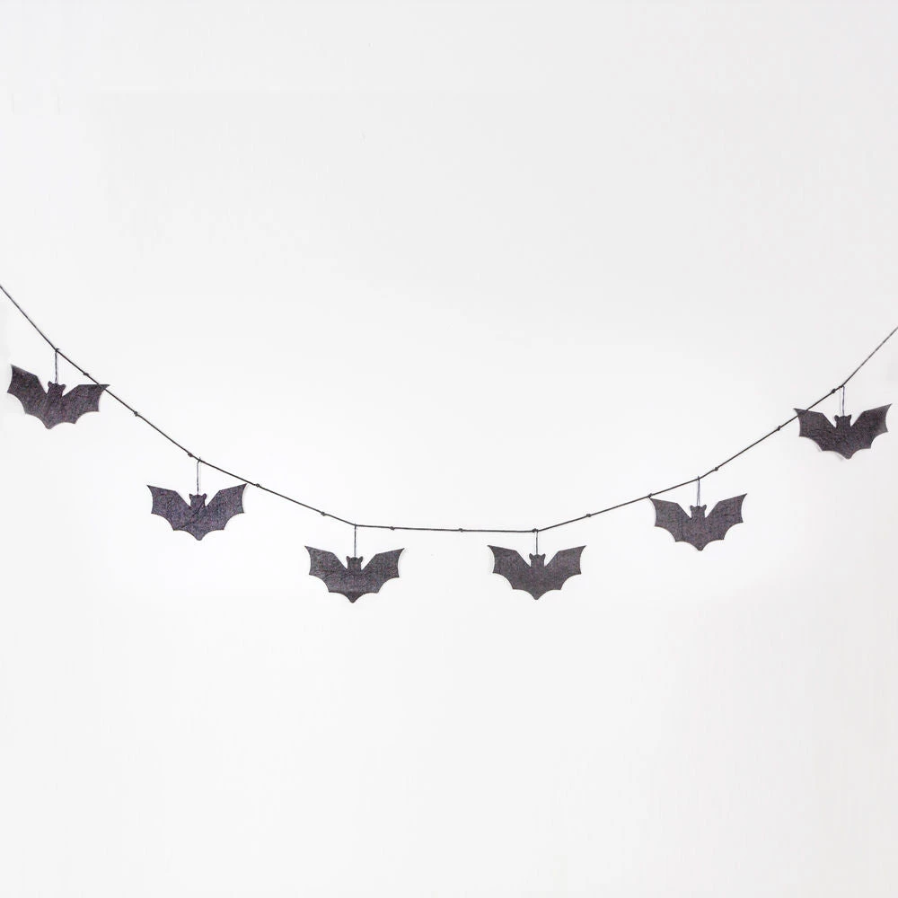 Petals And Blooms Home Decor Felt Bat Garland 1 Petals And Blooms Home Decor Felt Bat Garland
