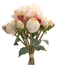 Petals And Blooms Home Decor Blooming Pink Peony Bouquet Greenery + Floral