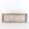 Petals And Blooms Home Decor Welcome Bamboo Wood Frame Sign Signs + Wall Decor
