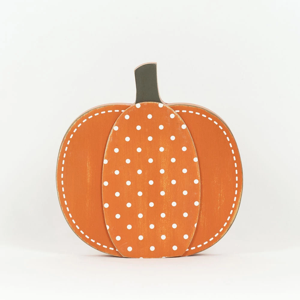 Petals And Blooms Home Decor Orange Pumpkin Wood Cutout With White Dots 2 Petals And Blooms Home Decor Orange Pumpkin Wood Cutout With White Dots