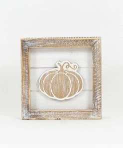 Petals And Blooms Home Decor Wood Framed Candy Corn & Pumpkin Sign | Double Sided