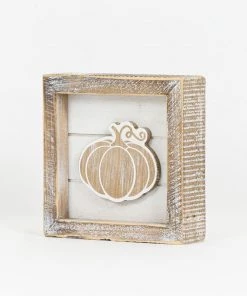 Petals And Blooms Home Decor Wood Framed Candy Corn & Pumpkin Sign | Double Sided