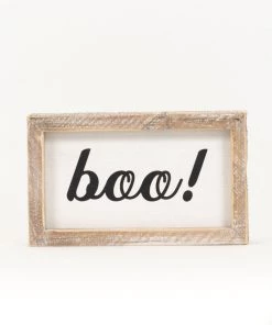 Petals And Blooms Home Decor Signs + Wall Decor Boo/Fall Wooden Double Sided Block Sign