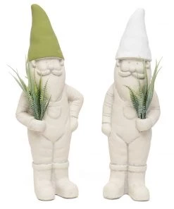 Petals And Blooms Home Decor Concrete Gnomes With Greenery Bouquet | Large