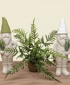 Petals And Blooms Home Decor Concrete Gnomes With Greenery Bouquet | Large