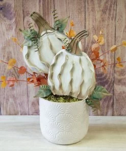 Petals And Blooms Home Decor Cream Pumpkin Stakes Fall & Halloween Decor 7 Petals And Blooms Home Decor Cream Pumpkin Stakes Fall & Halloween Decor