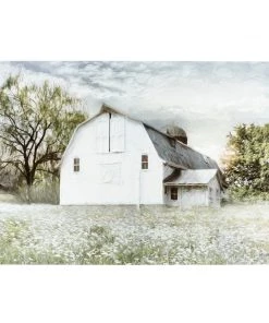 Petals And Blooms Home Decor Light Up White Barn In Field Wall Art Signs + Wall Decor