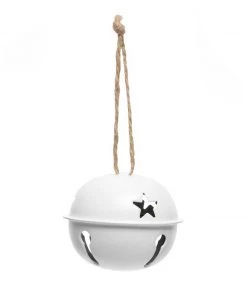 Petals And Blooms Home Decor Christmas Decor White Jingle Bells | Set Of 6