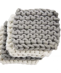 Petals And Blooms Home Decor Grey & White Crochet Coaster Set Everyday Decor