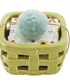 Petals And Blooms Home Decor Green Basket Floral Soap Set Holder Everyday Decor