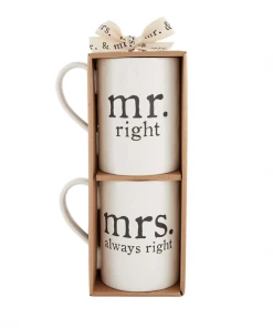 Petals And Blooms Decor MR & MRS Coffee Mug Set