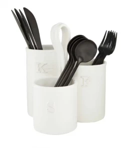 Petals And Blooms Home Decor White Utensils Holder Kitchen Essentials