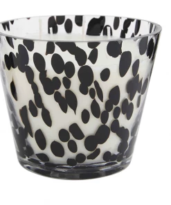 Petals And Blooms Decor Black Scattered Dot Candle