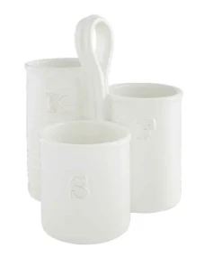 Petals And Blooms Home Decor White Utensils Holder Kitchen Essentials