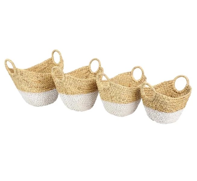 Petals And Blooms Home Decor Beige Water Hyacinth Rattan Basket | Small Home Décor 3 Petals And Blooms Home Decor Beige Water Hyacinth Rattan Basket | Small Home Décor