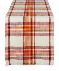 Petals And Blooms Home Decor Fall & Halloween Decor Pumpkin Spice Plaid Table Runner