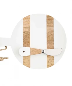 Petals And Blooms Home Decor Charcuterie & Wood Accessories Mini Circle Paddle Cheese Board Set