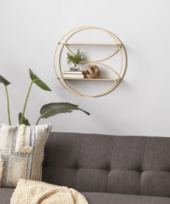 Petals And Blooms Home Decor Gold Contemporary Inspired Circle Shelf