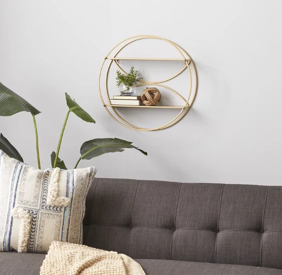 Petals And Blooms Home Decor Gold Contemporary Inspired Circle Shelf 1 Petals And Blooms Home Decor Gold Contemporary Inspired Circle Shelf