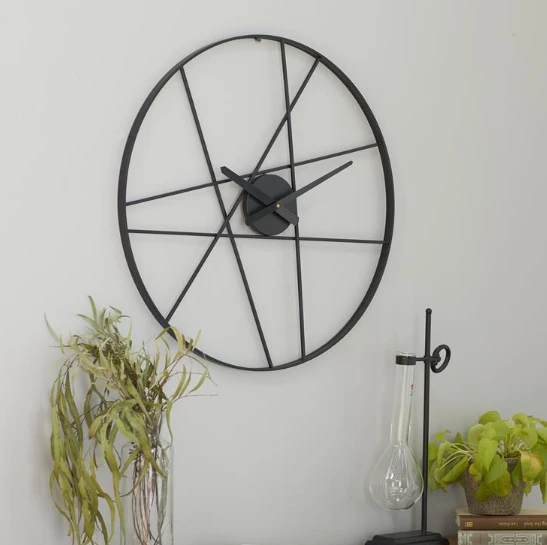 Petals And Blooms Home Decor Black Geometric Clock 1 Petals And Blooms Home Decor Black Geometric Clock
