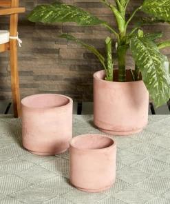 Petals And Blooms Home Decor Pink Palace Fiber Clay Planter | Small Vases & Pots
