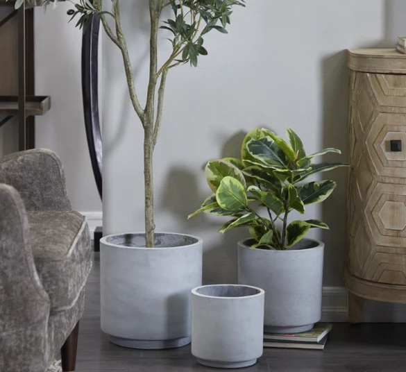 Petals And Blooms Home Decor The Cloudy Grey Fiber Clay Planter | Small Vases & Pots 1 Petals And Blooms Home Decor The Cloudy Grey Fiber Clay Planter | Small Vases & Pots